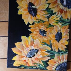 Original Sunflower love Painting 16x20 acrylic.